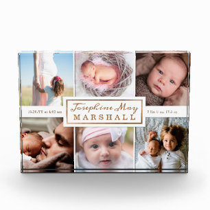 6 Photo Frame Collage Newborn Baby Block