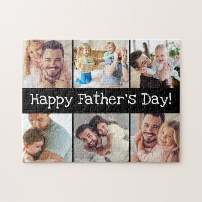 6 Photo Fun Happy Fathers Day Collage  Jigsaw Puzzle (Horizontal)