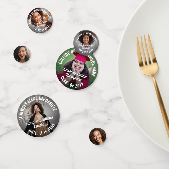 6 Photo Graduation Inspirational Graduate Picture Confetti (Group)