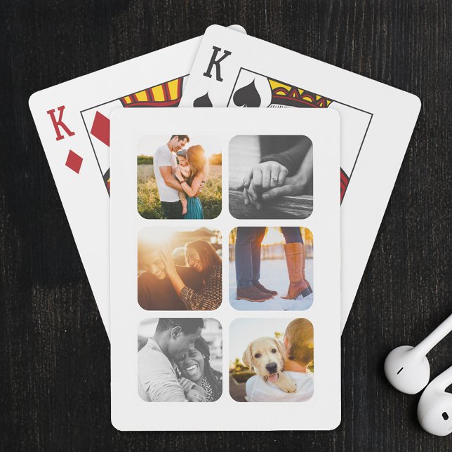 6 Photo  Grid Template Rounded Frame Playing Cards (Creator Uploaded)