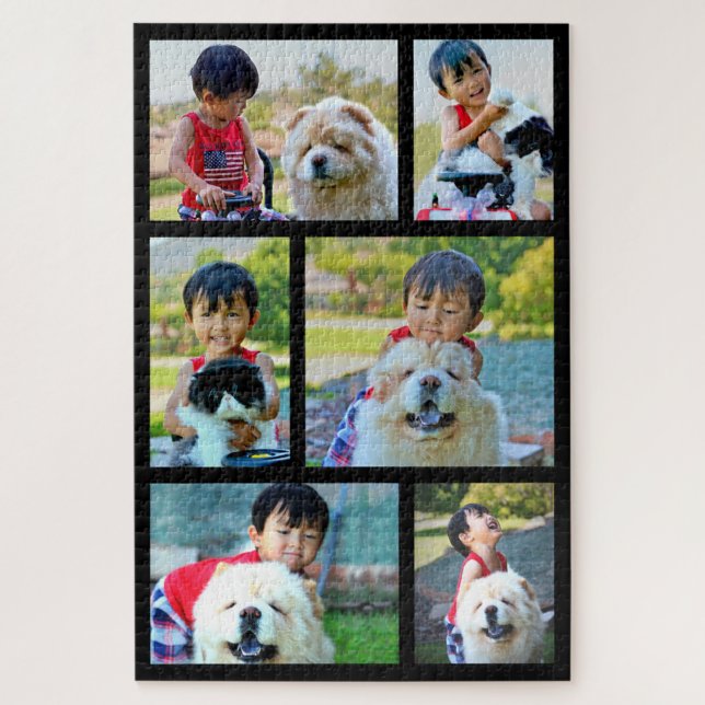 6 Photo Jumbo Customised Image Family Collage Jigsaw Puzzle (Vertical)