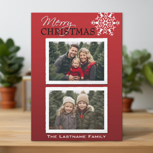 6 photo - Merry Christmas - Family Letter Holiday Card