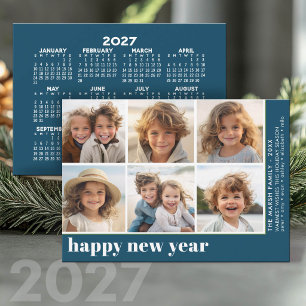 6 Photo Offset - New Year 2027 Calendar Holiday Card