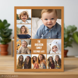 6 Photo Template with 2 Lines of Text Postcard