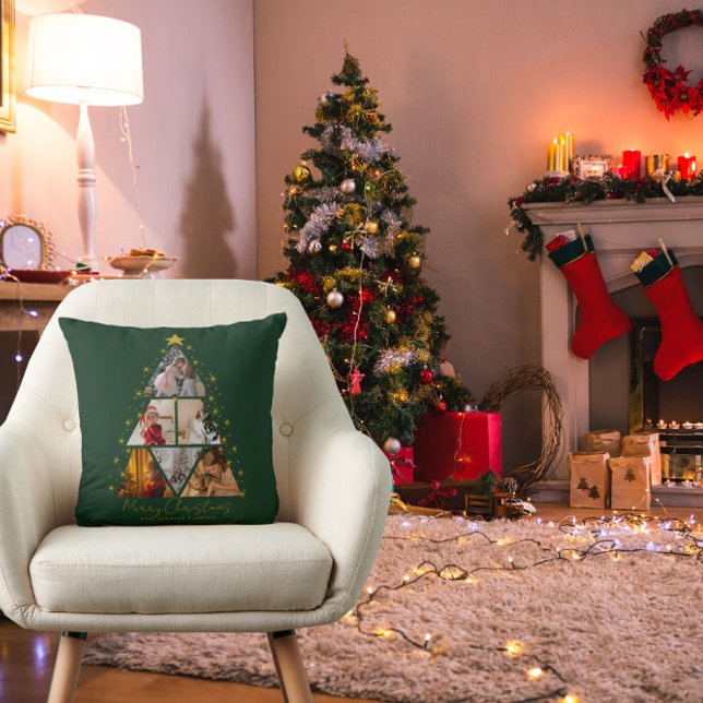 6 Photo Tree Shape Christmas decor Cushion (Creator Uploaded)