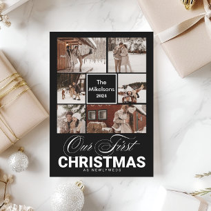 6 photos First Christmas as Newlyweds Holiday Card