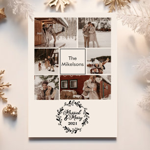 6 Photos Photo Married and Merry Holiday Card