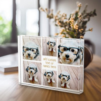 6 pic Collage Minimalist - Gold and White Grid