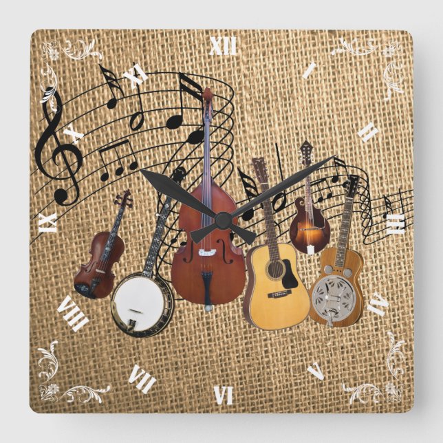 6 PIECE BAND SQUARE WALL CLOCK (Front)