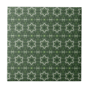 6-point stars on green tile