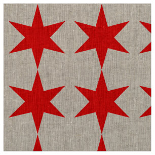6-Pointed Chicago Flag Red Star Fabric