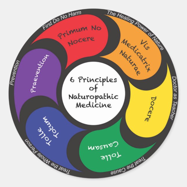 6 Principles of Naturopathic Medicine Sticker (Front)