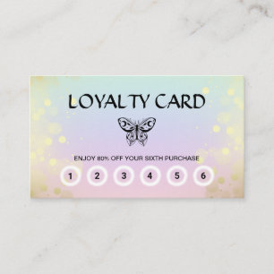 *~* 6 Punch Butterfly Moth Magic Rainbow Pastel  Loyalty Card
