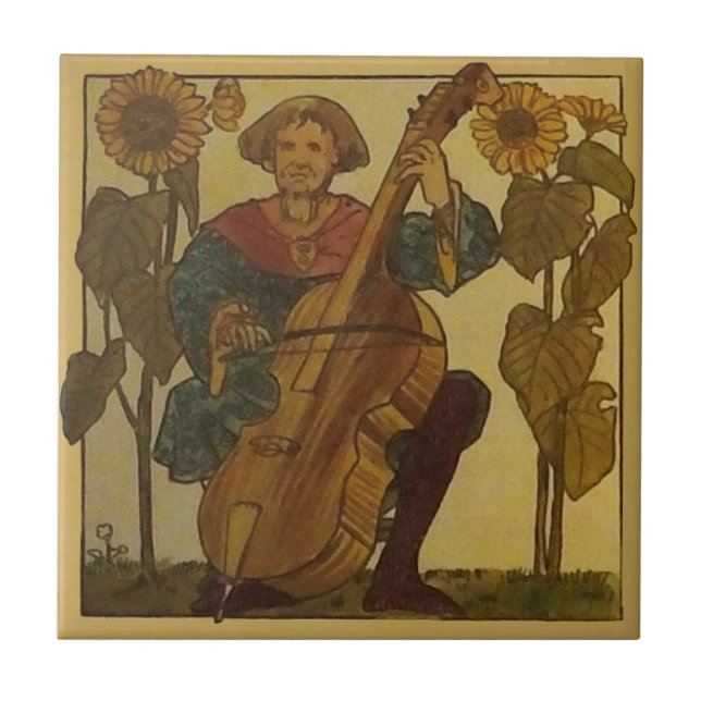 #6 Repro Copeland Mediaeval Minstrels Music Theme Tile (Front)