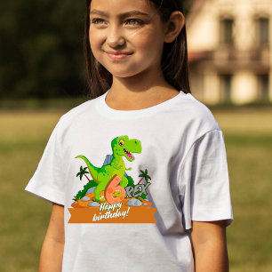 6 Rex Dinosaur Birthday Party Baby T-Shirt