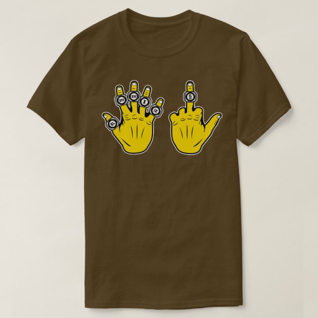 6 Rings Pitt Black T-Shirt (Design Front)