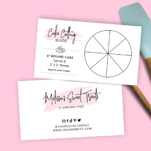 6" Round Event Cake Cutting Instructions Diagram Enclosure Card