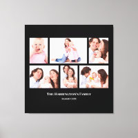 6 Sections Custom Photo Black Frames