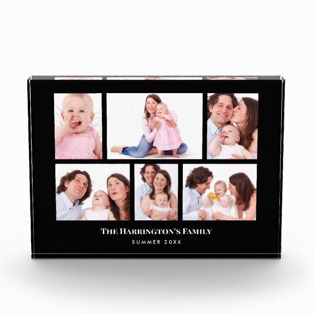 6 Sections Custom Photo Minimalist Black Frames Block (Front)
