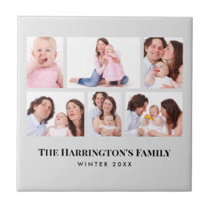 6 Sections Custom Photo Minimalist Gray Frames Tile