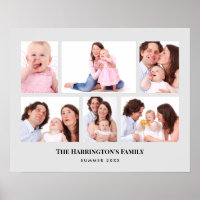 6 Sections Custom Photo Minimalist Grey Frames