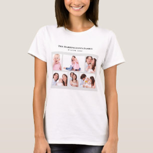 6 Sections Custom Photo Minimalist Grey Frames T-Shirt