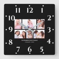 6 Sections Custom Photo Simple Elegant Black Frame