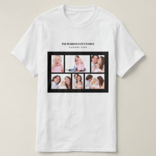 6 Sections Custom Photo Simple Elegant Black Frame T-Shirt