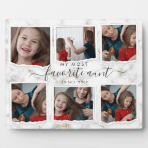 6 Six Photo Collage Aunty Modern Elegant Family Plaque