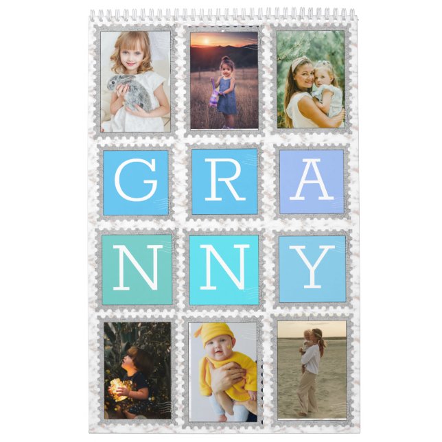 6 Six Photo Collage Cute Baby Family Love Granny Calendar (Cover)