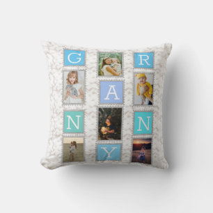 6 Six Photo Collage Cute Baby Family Love Granny Cushion