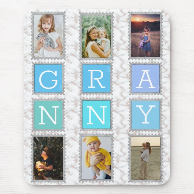 6 Six Photo Collage Cute Baby Family Love Granny Mouse Pad (Front)