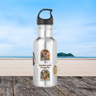 6 Six Photo Modern Elegant Collage Family Love 532 Ml Water Bottle