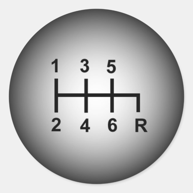 6 Speed Manual shift knob sticker (Front)