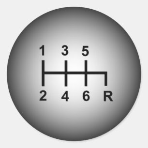 6 speed shift knob sticker