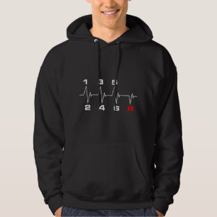 6 Speeds Gear Shift Manual Transmission Heartbeat Hoodie