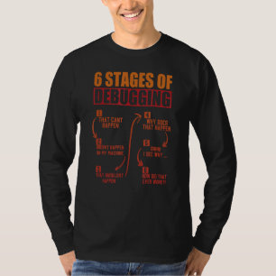 6 Stages Of Debugging Software Script Html Network T-Shirt