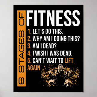 6 Stages Of Fitness Weightlifting Exercise Fitness Poster