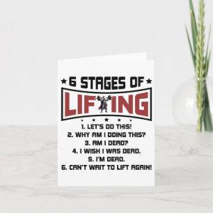 6 Stages Of Lifting Weights Bodybuilding Gym Fitne Card