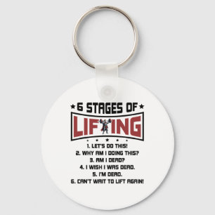 6 Stages Of Lifting Weights Bodybuilding Gym Fitne Key Ring