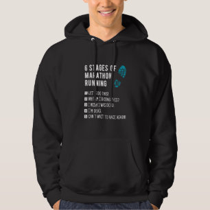 6 Stages Of Marathon Runing Runner Run Quotes Meme Hoodie