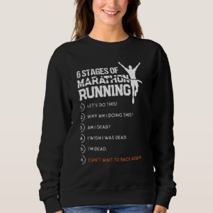 6 Stages of Marathon Running Tee shirt for Runner