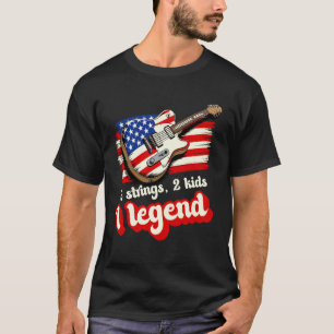 6 Strings 2 Kids 1 Legend USA Flag Guitar Music Fa T-Shirt