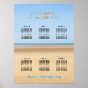 6 Table Beach Wedding Seating Chart