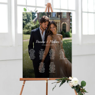6 tables elegant photo wedding seating chart