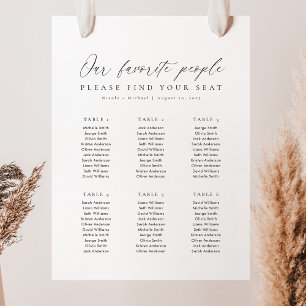 6 Tables Favourite People Acrylic Seating Chart