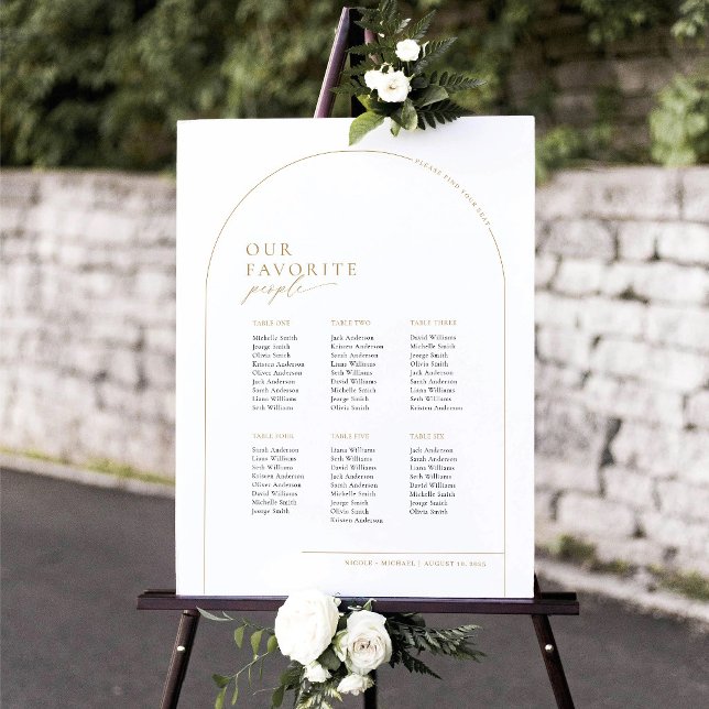 6 Tables Welcome Seating Chart (Elegant Arch Seating Chart Our Favorite People)