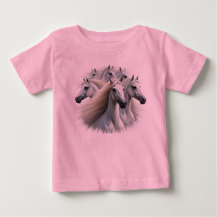 6 white horses baby T-Shirt