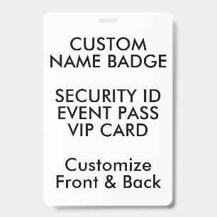 6" x 4" Custom Name Badge, ID Card Blank Template Badge