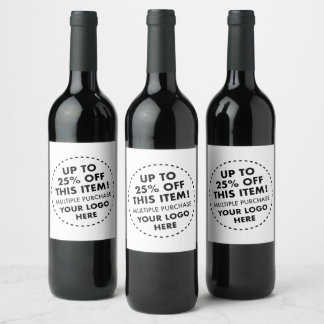6 x Custom Wine Labels 25% OFF Bulk Buy Discount